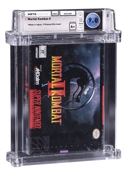 1994 SNES Super Nintendo (USA) "Mortal Kombat II" Made in Japan Sealed Video Game - WATA 9.0/A+